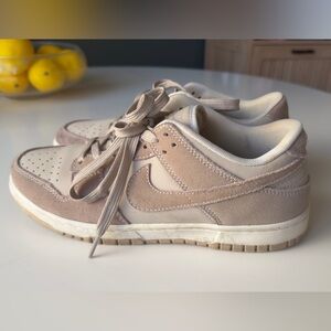 Nike Pink and Beige Dunks